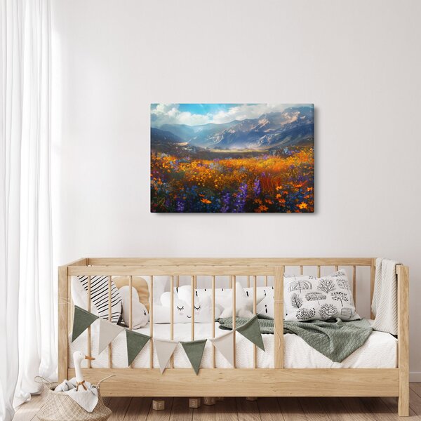 Kép - Festett hegyi táj II. (90x60 cm)