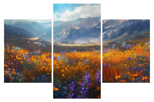 Kép - Festett hegyi táj II. (90x60 cm)