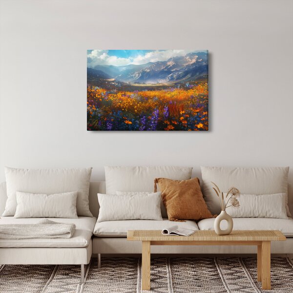 Kép - Festett hegyi táj II. (90x60 cm)