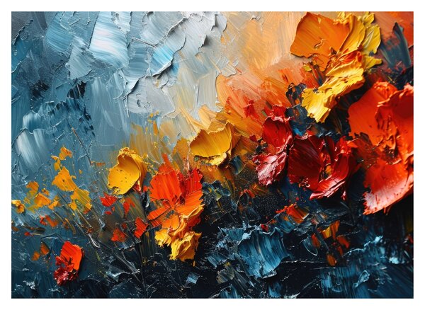 Kép - Virágok absztrakt festménye III. (70x50 cm)