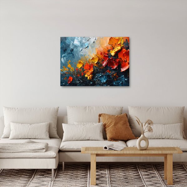 Kép - Virágok absztrakt festménye III. (70x50 cm)