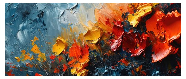 Kép - Virágok absztrakt festménye III. (120x50 cm)
