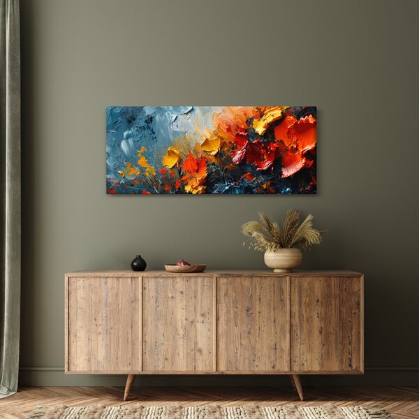 Kép - Virágok absztrakt festménye III. (120x50 cm)