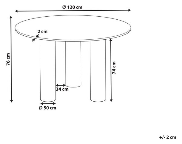 Étkezőasztal ORIN Sötét kőris 120 cm 120 cm