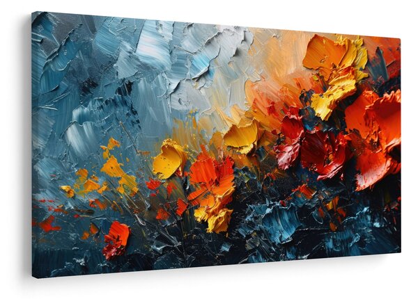 Kép - Virágok absztrakt festménye III. (90x60 cm)