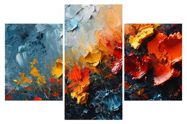 Kép - Virágok absztrakt festménye III. (90x60 cm)