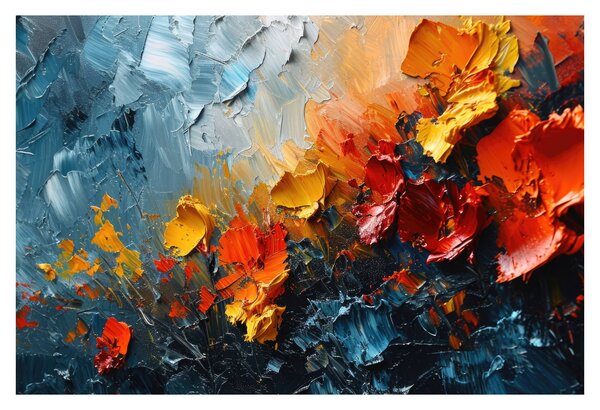 Kép - Virágok absztrakt festménye III. (90x60 cm)