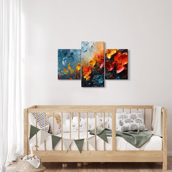Kép - Virágok absztrakt festménye III. (90x60 cm)
