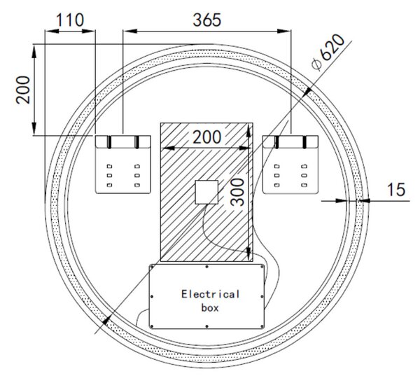 Kerek Led tükör arany színű kerettel Ø70cm | Páramentesítő - Óra - Fényerő + színhőfok állítás | Welland G1107