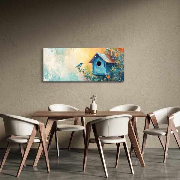 Kép - Madárház, akvarell (120x50 cm)