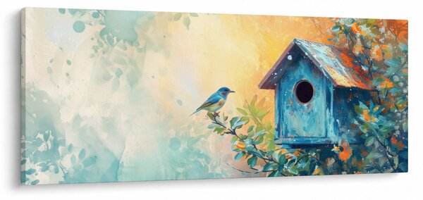 Kép - Madárház, akvarell (120x50 cm)