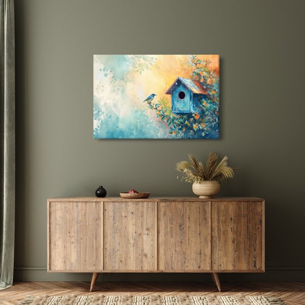 Kép - Madárház, akvarell (90x60 cm)