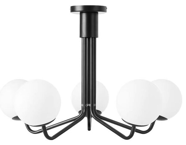Toolight Szerszámlámpa, mennyezeti lámpa 75x50 cm 6xE27 APP1578-5C, fekete matt-fehér, OSW-03606