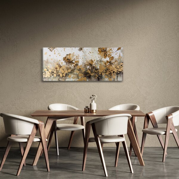Kép - Absztrakt virágos festmény (120x50 cm)
