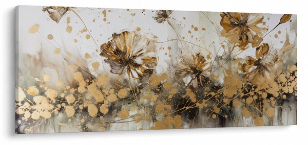 Kép - Absztrakt virágos festmény (120x50 cm)