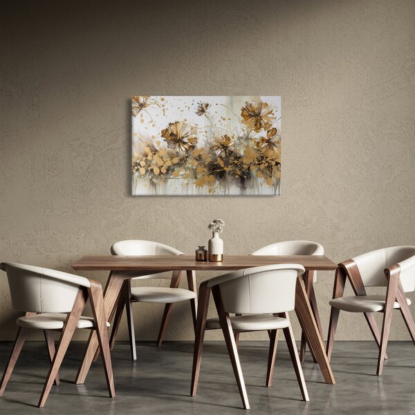 Kép - Absztrakt virágos festmény (90x60 cm)
