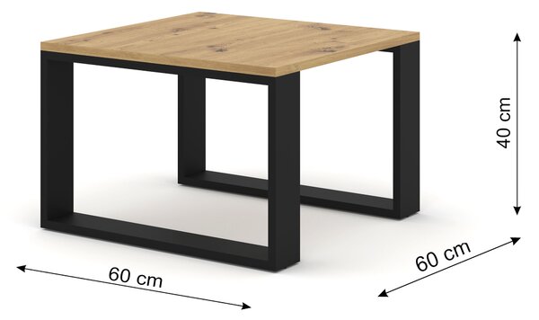Dohányzóasztal szett Nulakka (artisan tölgy + fekete)