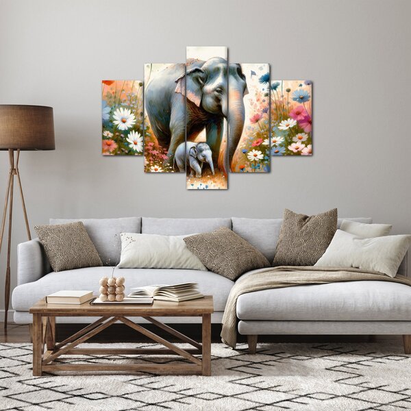 Kép - Elefánt mama, akvarell (150x105 cm)