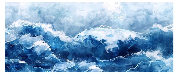 Kép - A tenger illusztrációja (120x50 cm)