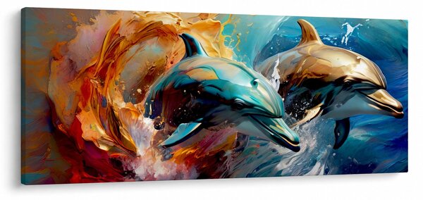 Kép - Delfin festmény (120x50 cm)