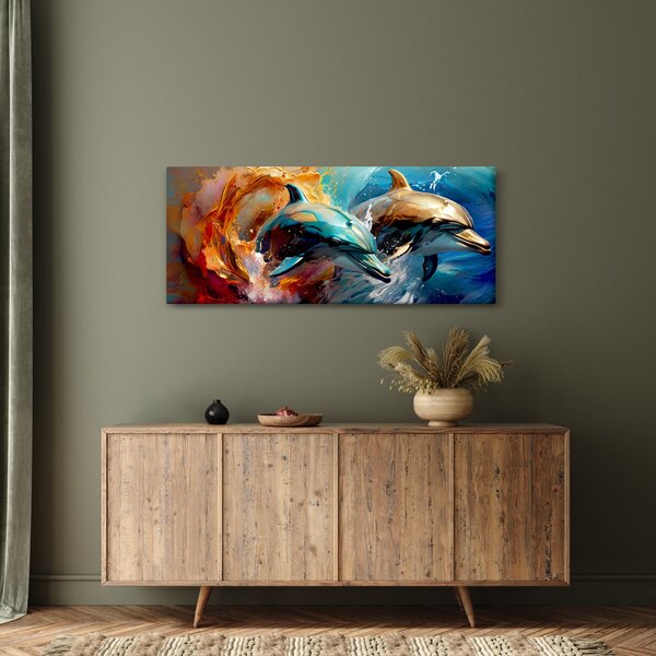 Kép - Delfin festmény (120x50 cm)