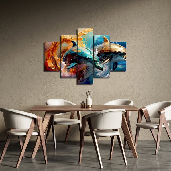 Kép - Delfin festmény (150x105 cm)