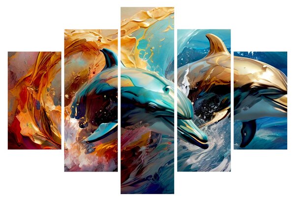 Kép - Delfin festmény (150x105 cm)