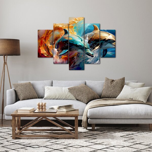 Kép - Delfin festmény (150x105 cm)