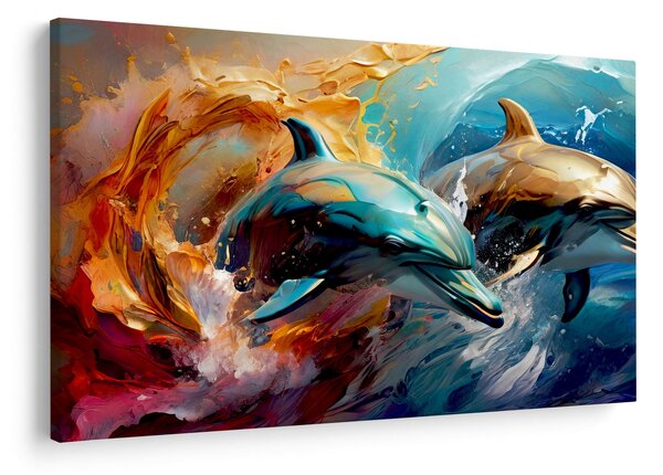 Kép - Delfin festmény (90x60 cm)
