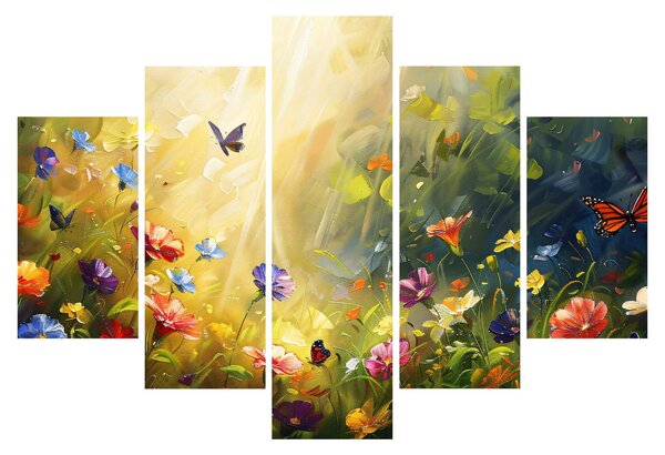 Kép - Tavaszi virágos rét, festmény (150x105 cm)
