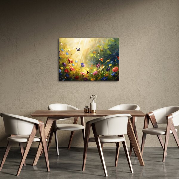 Kép - Tavaszi virágos rét, festmény (70x50 cm)