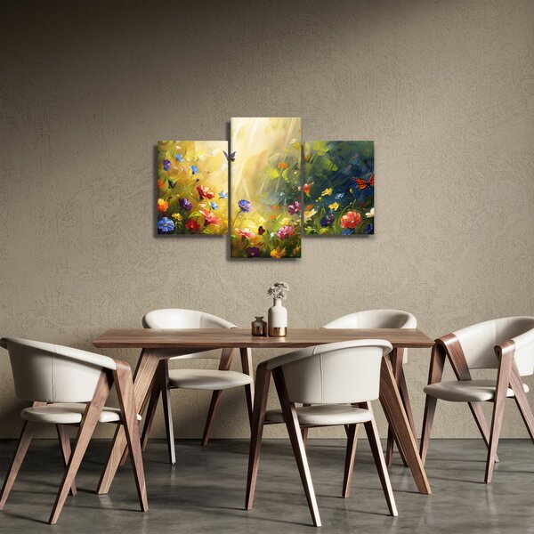 Kép - Tavaszi virágos rét, festmény (90x60 cm)