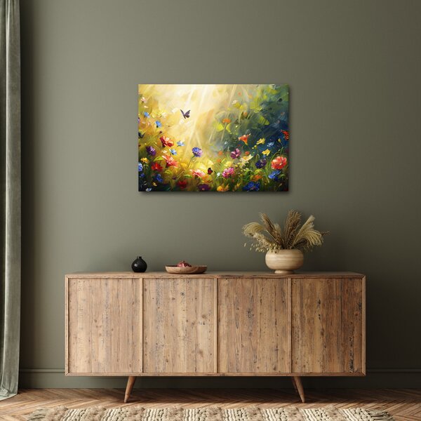 Kép - Tavaszi virágos rét, festmény (70x50 cm)
