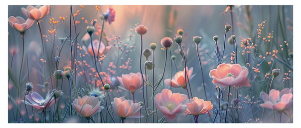 Kép - Virágok pasztell színekben (120x50 cm)