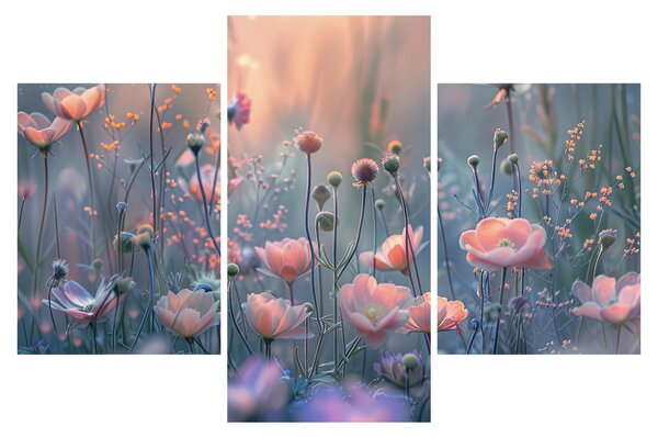 Kép - Virágok pasztell színekben (90x60 cm)