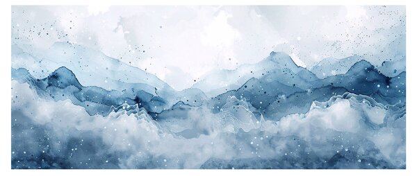 Kép - Felhők és hullámok, akvarell (120x50 cm)