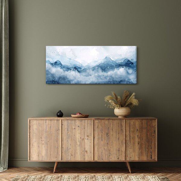 Kép - Felhők és hullámok, akvarell (120x50 cm)