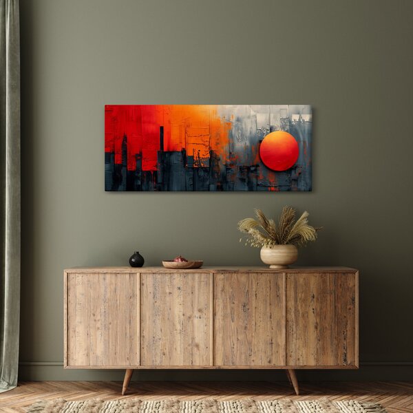 Kép - Absztrakt festmény a városról (120x50 cm)
