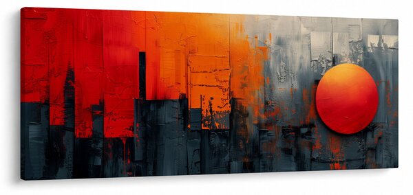 Kép - Absztrakt festmény a városról (120x50 cm)