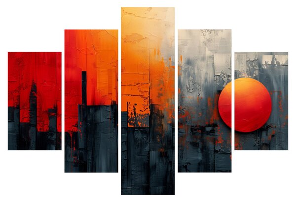 Kép - Absztrakt festmény a városról (150x105 cm)