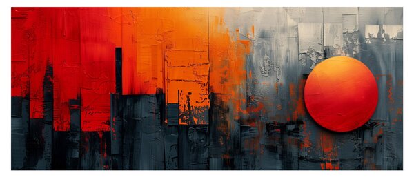 Kép - Absztrakt festmény a városról (120x50 cm)