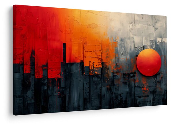 Kép - Absztrakt festmény a városról (90x60 cm)