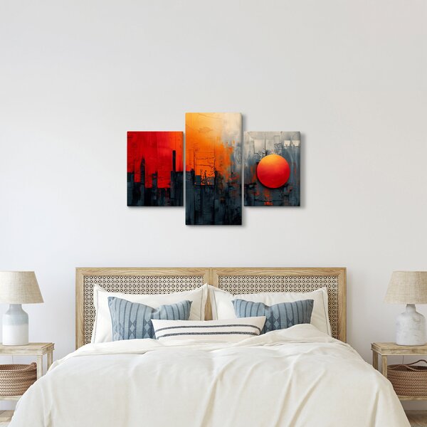 Kép - Absztrakt festmény a városról (90x60 cm)