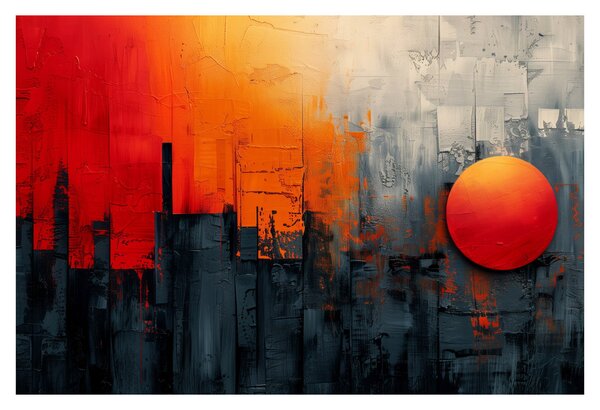 Kép - Absztrakt festmény a városról (90x60 cm)