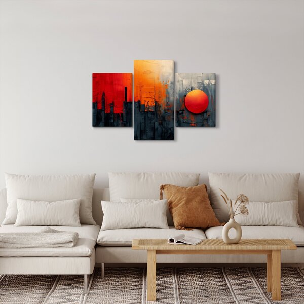Kép - Absztrakt festmény a városról (90x60 cm)