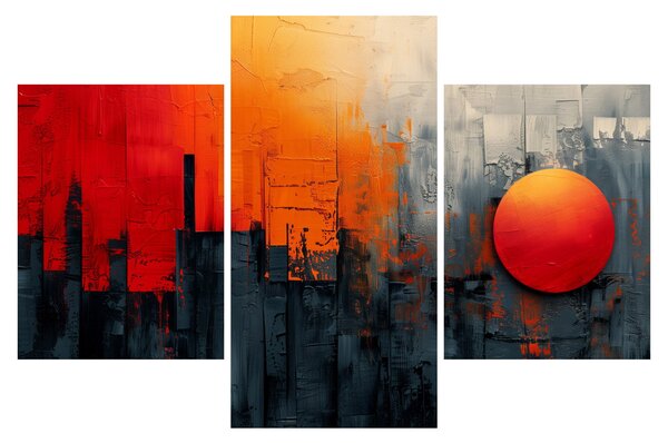 Kép - Absztrakt festmény a városról (90x60 cm)