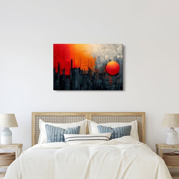 Kép - Absztrakt festmény a városról (90x60 cm)