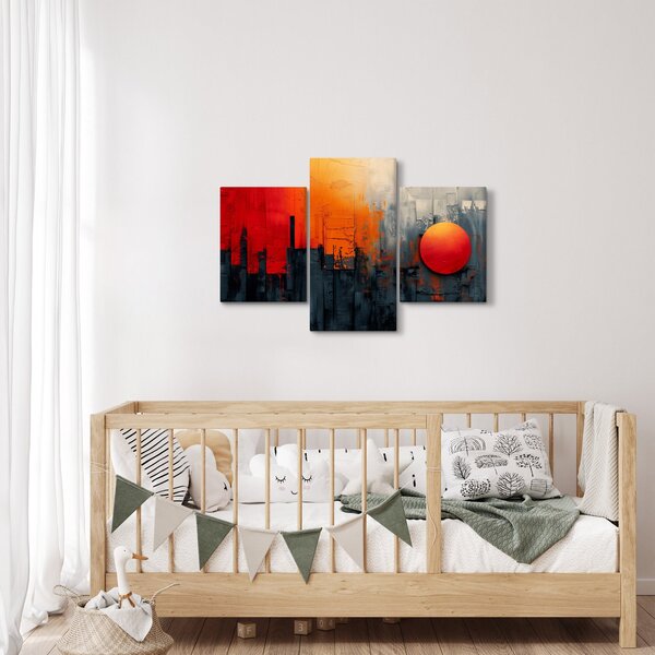 Kép - Absztrakt festmény a városról (90x60 cm)