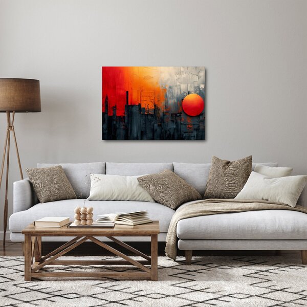 Kép - Absztrakt festmény a városról (70x50 cm)