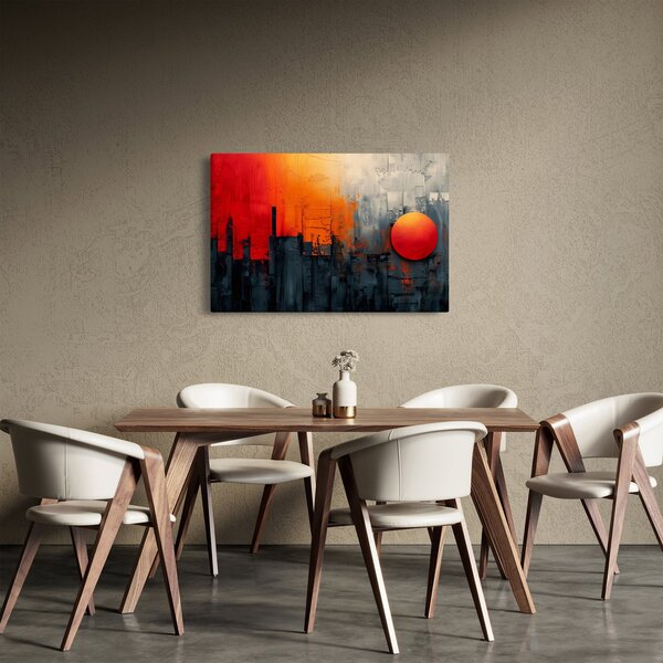 Kép - Absztrakt festmény a városról (90x60 cm)